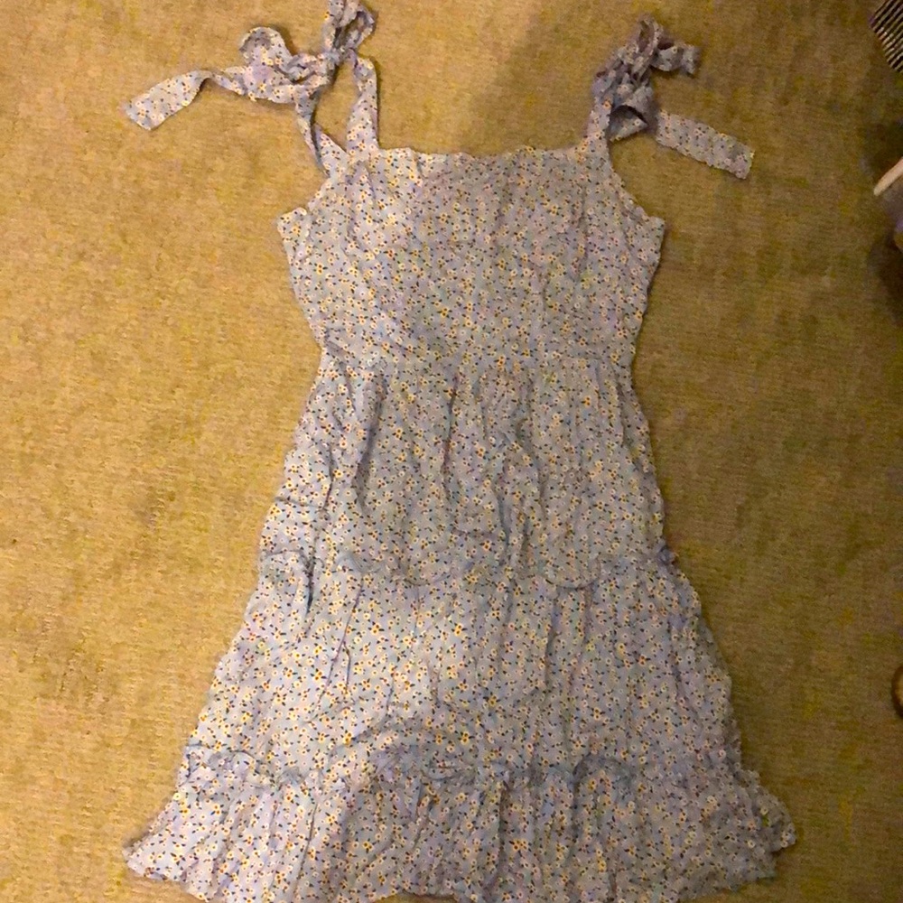 Floral print ruffle hem dress